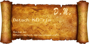 Detsch Mária névjegykártya